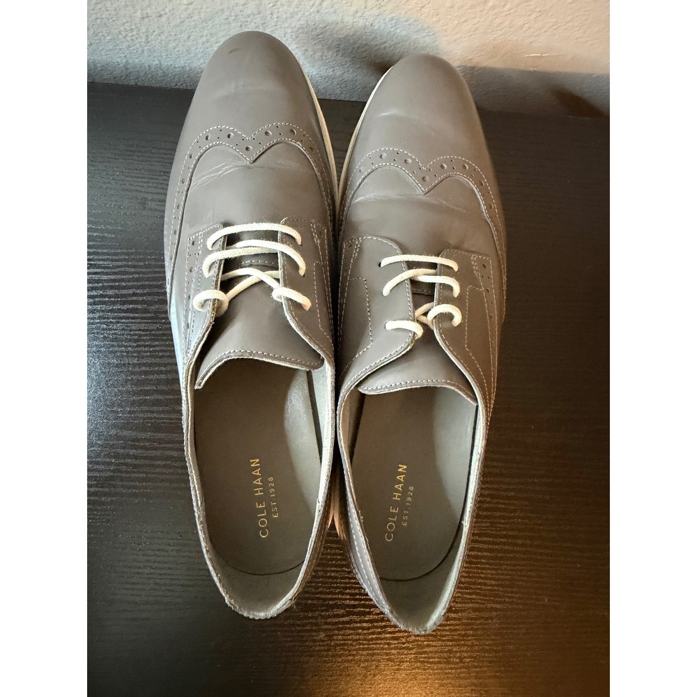 Cole Haan Grand.OS Womens Grey Leather Wingtip Oxford Shoes W05434 Size 11B - Picture 9 of 9